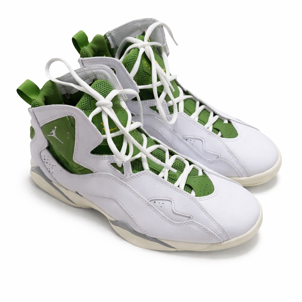 Nike White and Green High-Top Sneakers